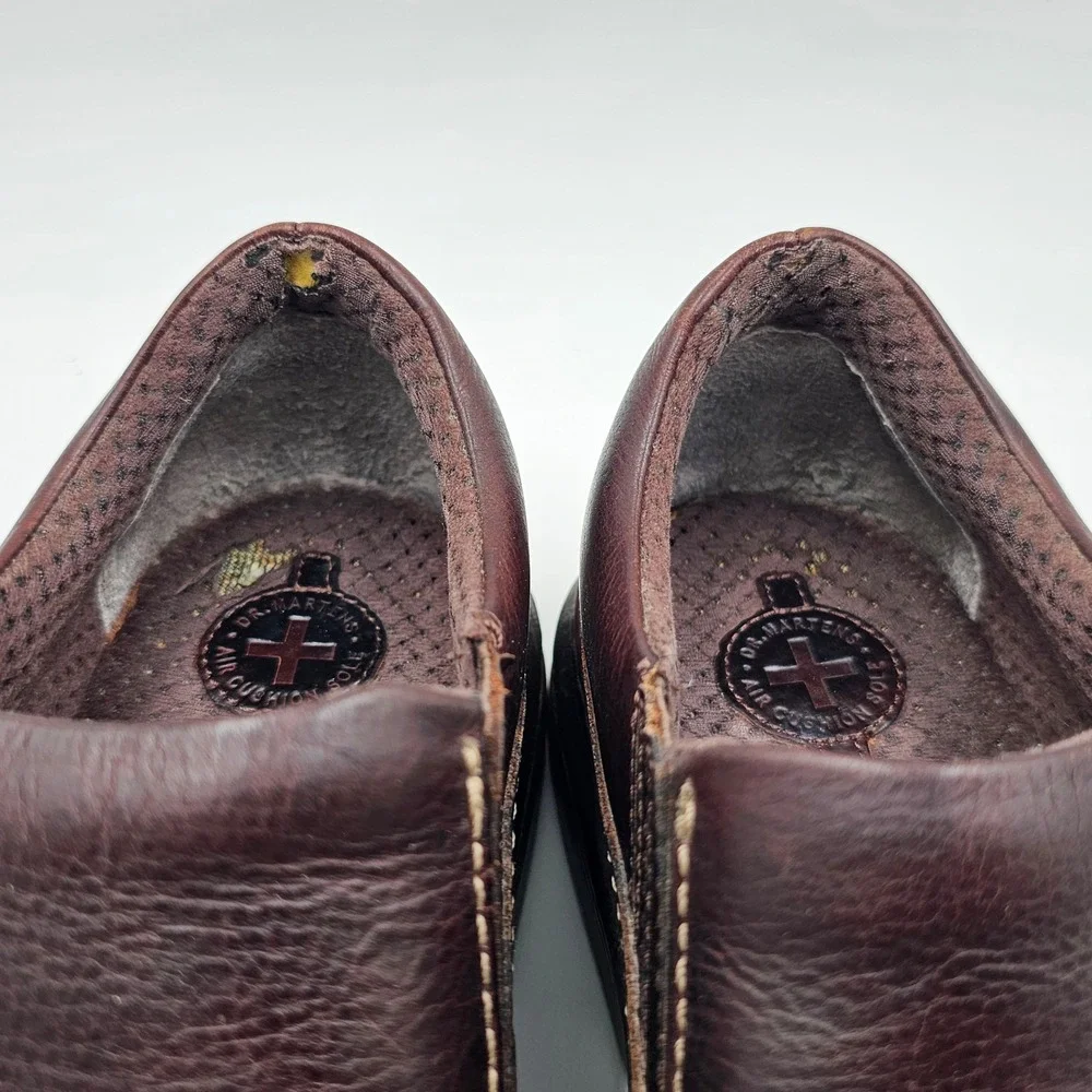 Dr. Martens Neil Brown Leather Slip On Loafers Mens 8 Womens 9 Moc Toe